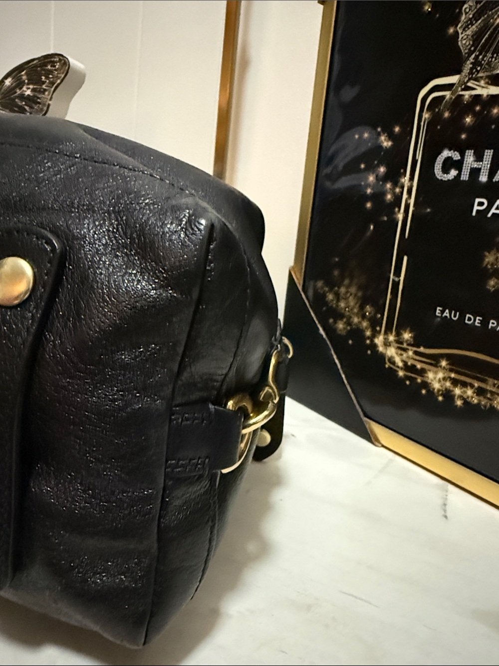 Coach Madison Sabrina Black Leather Satchel with Gold Hardware - Picture 10 of 15